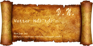 Vetter Nátán névjegykártya